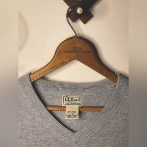 L.L. Bean Cotton Cashmere Blend V-neck Grey Sweater Size - Med